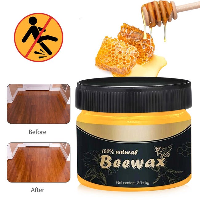 Cera de abeja Natural para pulido de muebles, cera de abeja Natural para  madera, condimento, mantenimiento de limpieza de suelo de madera, brillo,  cuidado