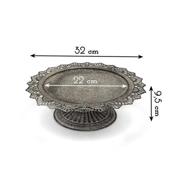 Alzata Per Torte Boltze Samina - 32 Cm, Design Moderno In Colore Nero, Ideale Per Presentazione Dolci E Torthe - Foto 3