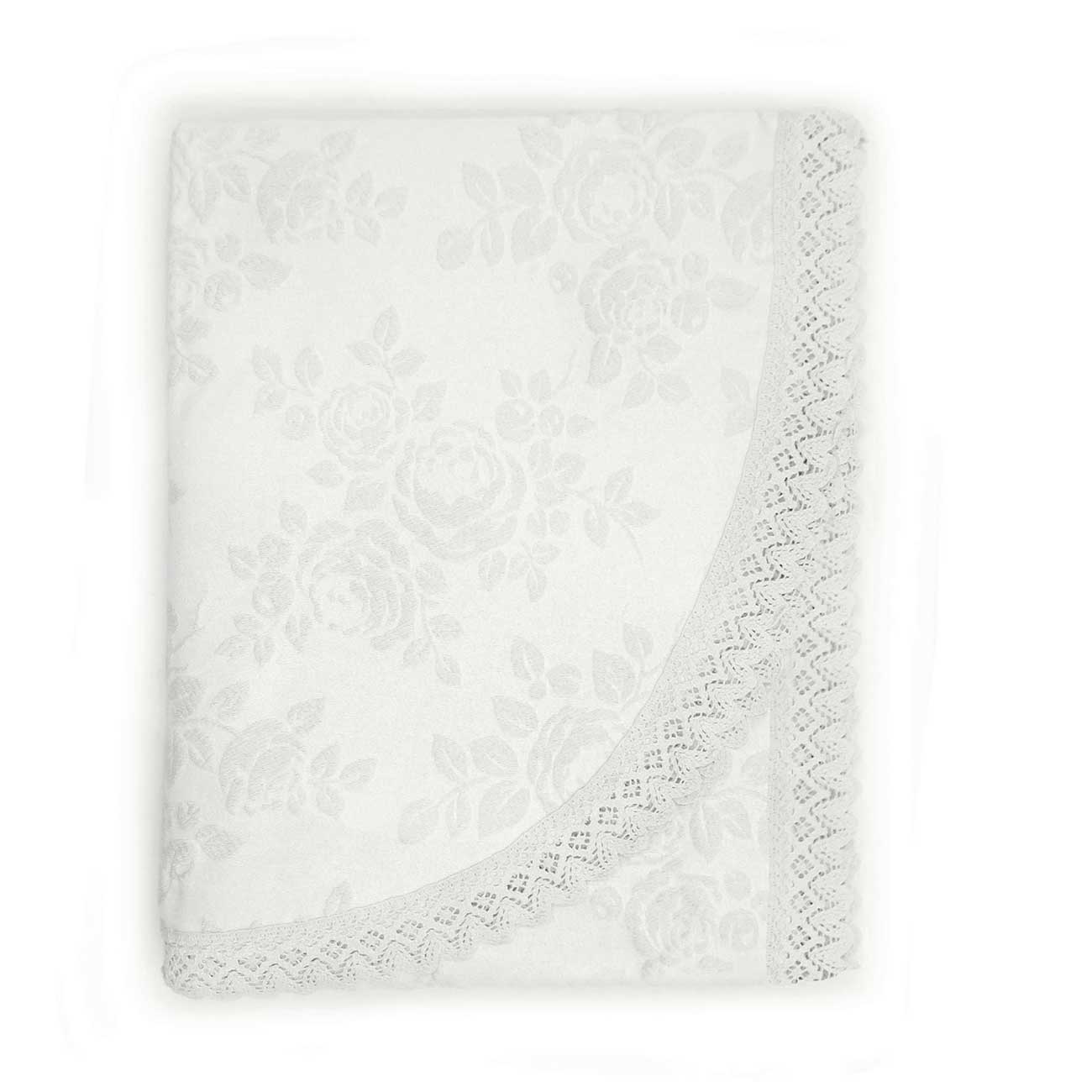 Copriletto matrimoniale Jacquard shabby chic Cotone con Pizzo