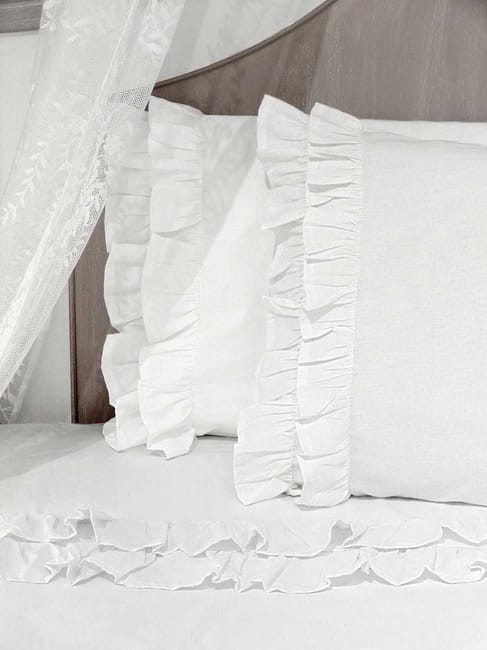 Set Copripiumino King Size Boho Con Volant A 2 Strati - Talpa, Morbido Microfibra, 1 Piumone + 2 Federe