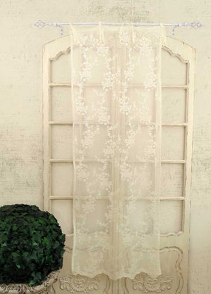 Tenda Pizzo di Poliestere Shabby Chic 300 x 290 Poly-Ciel Collection Colore  Bianco