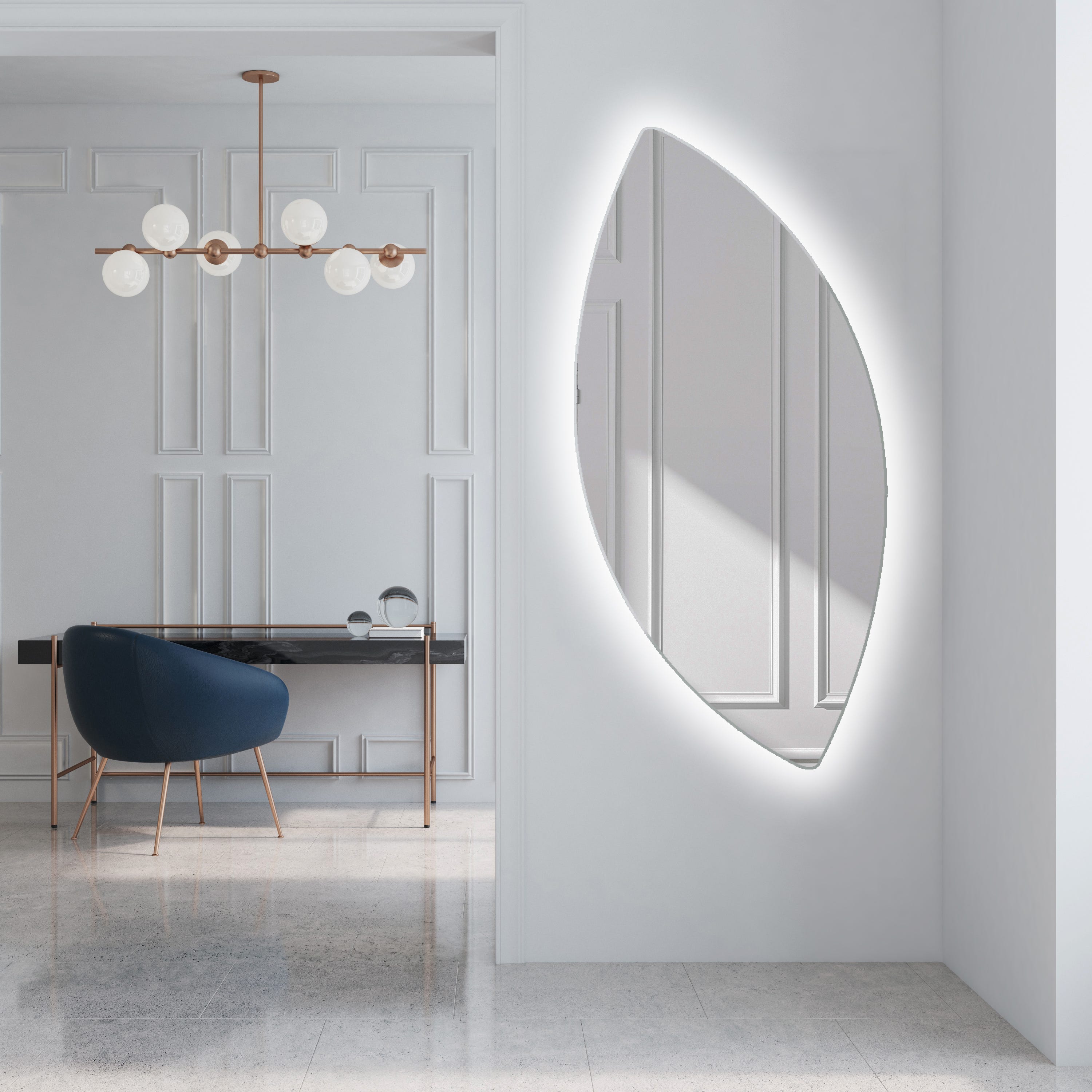 Espejos de Pared Decorativos con LED (74x154cm) Espejo de Pared (LPI221)  Blanco frío