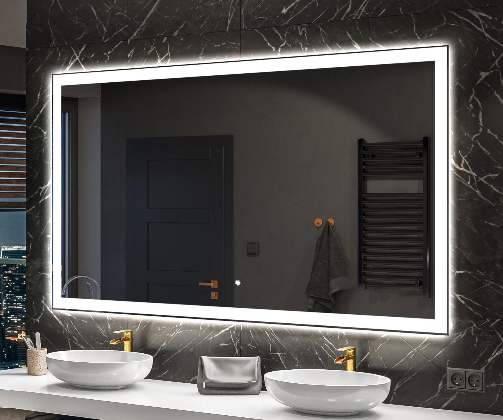 AQUAMARIN® SPECCHIO RETTANGOLARE LED Controluce Retroilluminato Da Bagno 164315553088