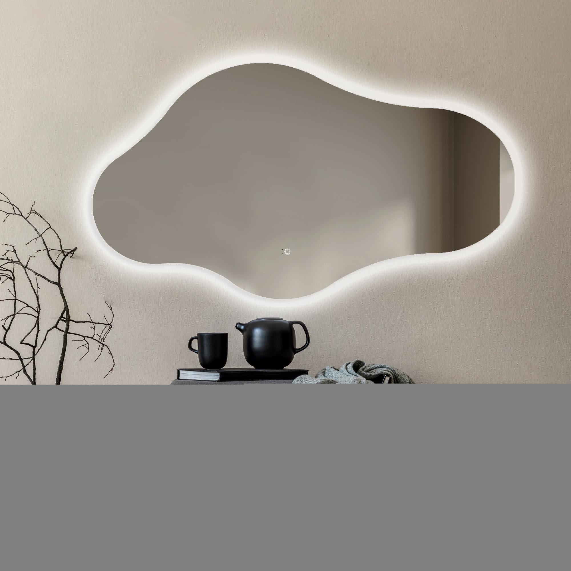 Specchio LED Da Bagno 81,3x91,4 Cm – Retroilluminazione RGB Multicolore, Antiappannamento, Vetro Temperato E Luci Dimmerabili