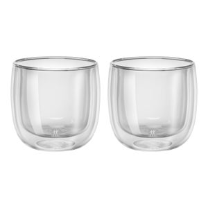 Juego 4 Vasos Café Cristal Doble Pared de Borosilicato 100ml, Set Vasos  Bebida Caliente / Fría, SWAN, Transparente, , SWKA54010N