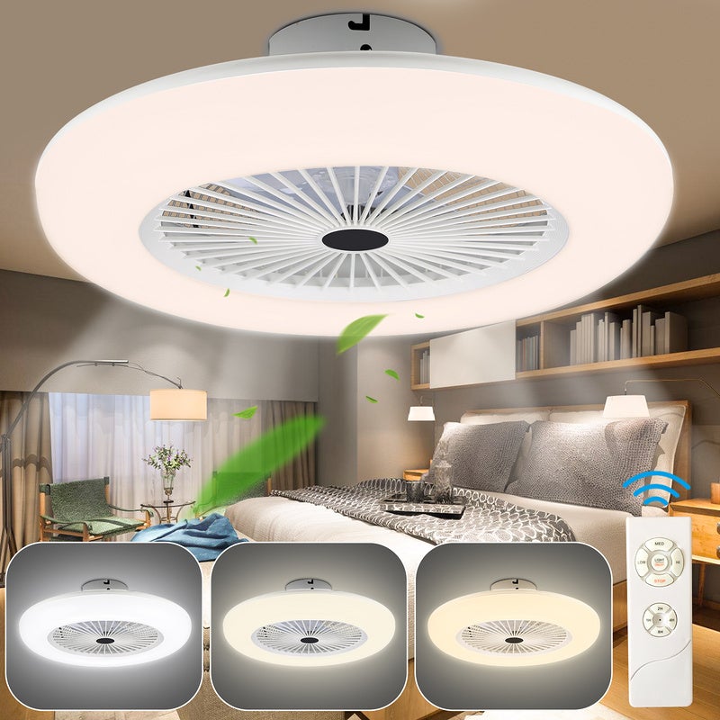 Ventilateur de plafond design avec lumière LED et télécommande
