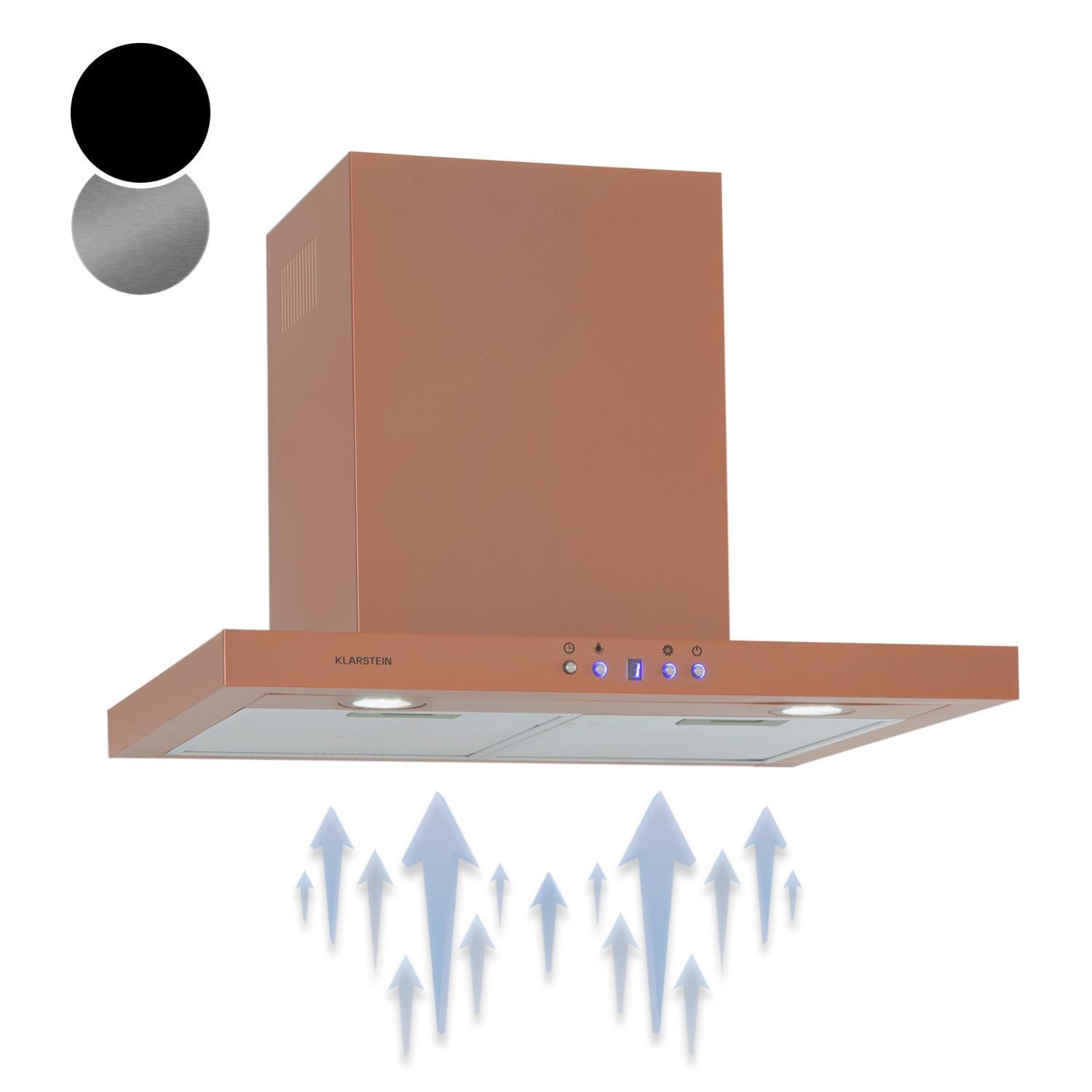 Klarstein Alina Hotte Aspirante - Hotte Murale 70 Cm, 540 M³/h, éclairage LED 9 Couleurs, Classe