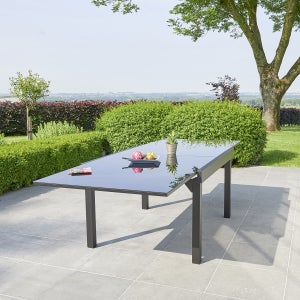 Table de jardin extensible en aluminium - gris vésuve (10