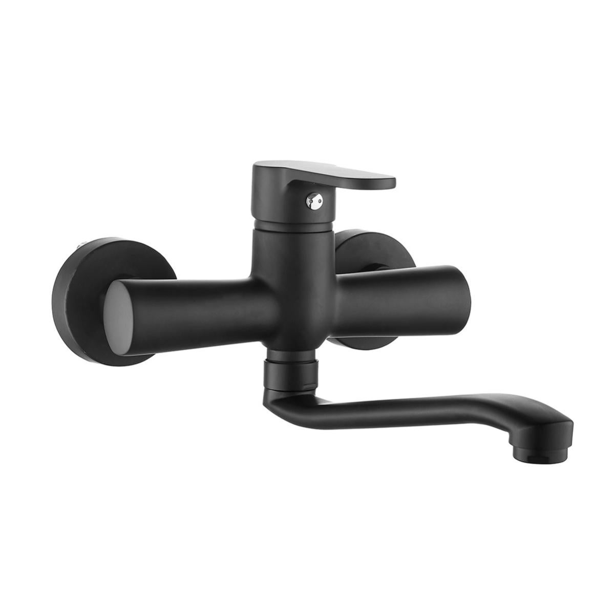 imiiHO 019 - Rubinetto per lavabo nero opaco, rubinetto da parete
