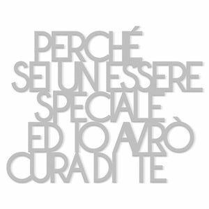 DECLEA Scritta in legno fatta a mano Avrò Cura di Te - Citazione Canzone  per Decorare Le pareti -Grigio 60X45 cm