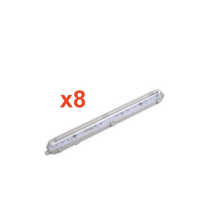 Réglette LED étanche double pour Tubes LED T8 60cm IP65 (boitier