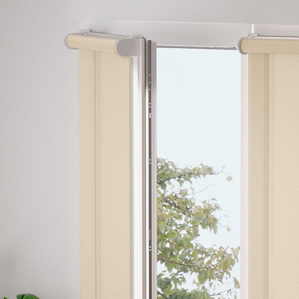 Estores enrollables sin taladrar traslúcidos loneta resinada color beige 44x130 - cortinadecor