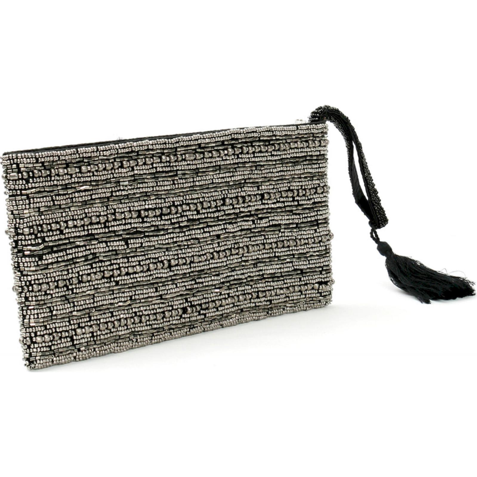 Pochette Argentée Femme Biba En Cuir - Style Clutch Boxy, Occasion