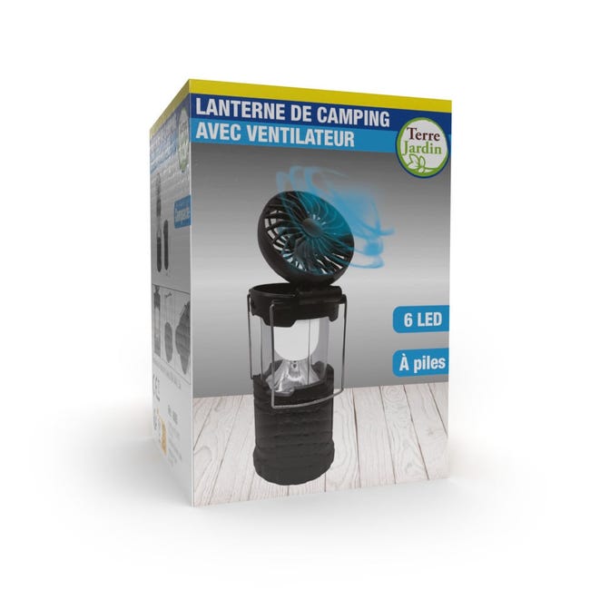 Ventilateur de camping avec lanterne à led, ventilateur de tente