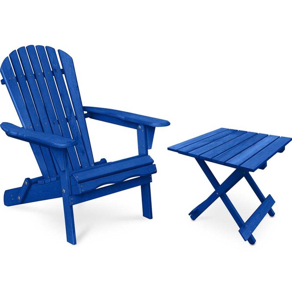 YEFU Adirondack - Tavolino doppio da esterno, in poliestere, resistente alle intemperie, per interni, patio, piscina, portico, cortile, blu