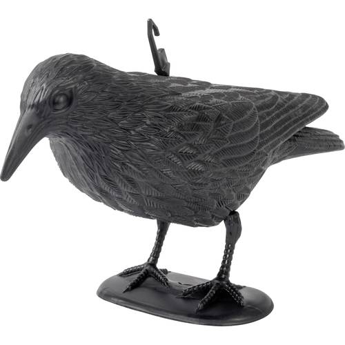 Corbeau de jardin anti-pigeon, lot de 3, décoration épouvantail oiseaux  pigeon alarmistes jardin figure 38 cm, noir
