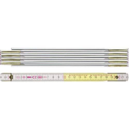 Mètre Pliant Brüder Mannesmann 2m - Plastique Blanc, Outil De Mesure