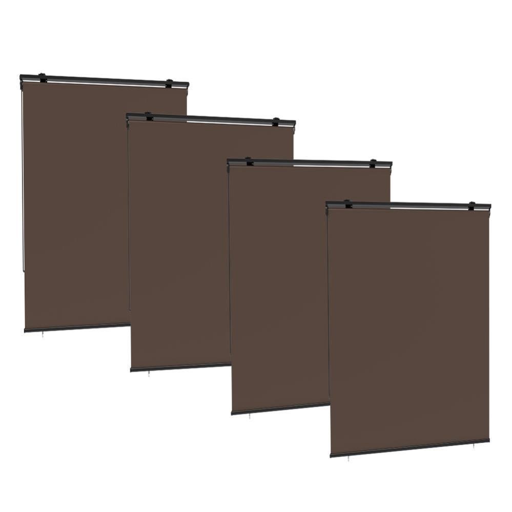 Lot de 4 stores enrouleur d'extérieur 120x225 cm HOUSTON Taupe universel Leroy Merlin