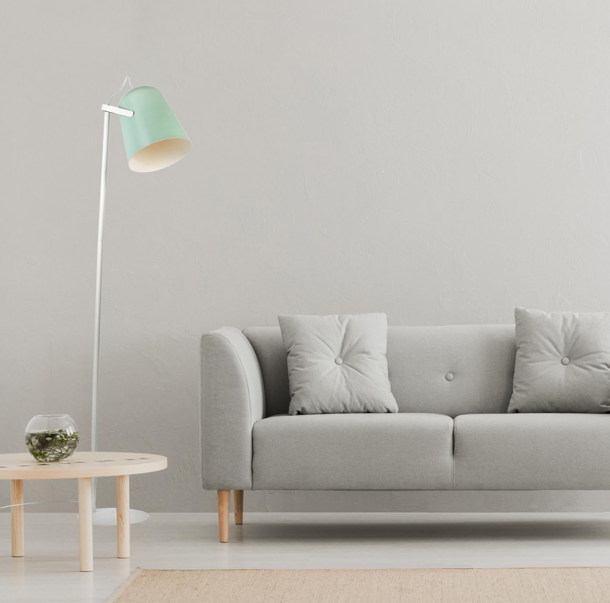 Lampada da terra 1xE27 in finitura bianca e verde - 6