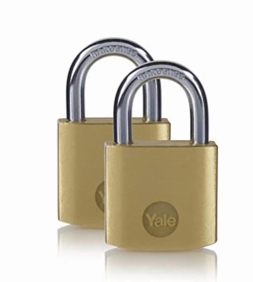 Lucchetto Yale In Ottone - Corpo 60mm, Arco In Acciaio, 3 Chiavi, Doppio Bloccaggio, Resistente Alla Corrosione