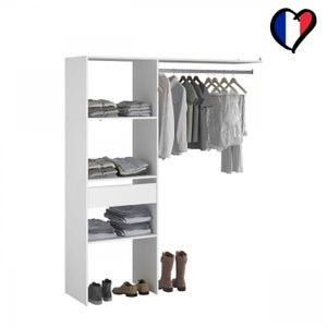 Armadio multiuso Ddandre, Portascarpe con 1 anta e 4 ripiani, Mobile  multifunzione, 100% Made in Italy, cm 63x40h187, Bianco lucido