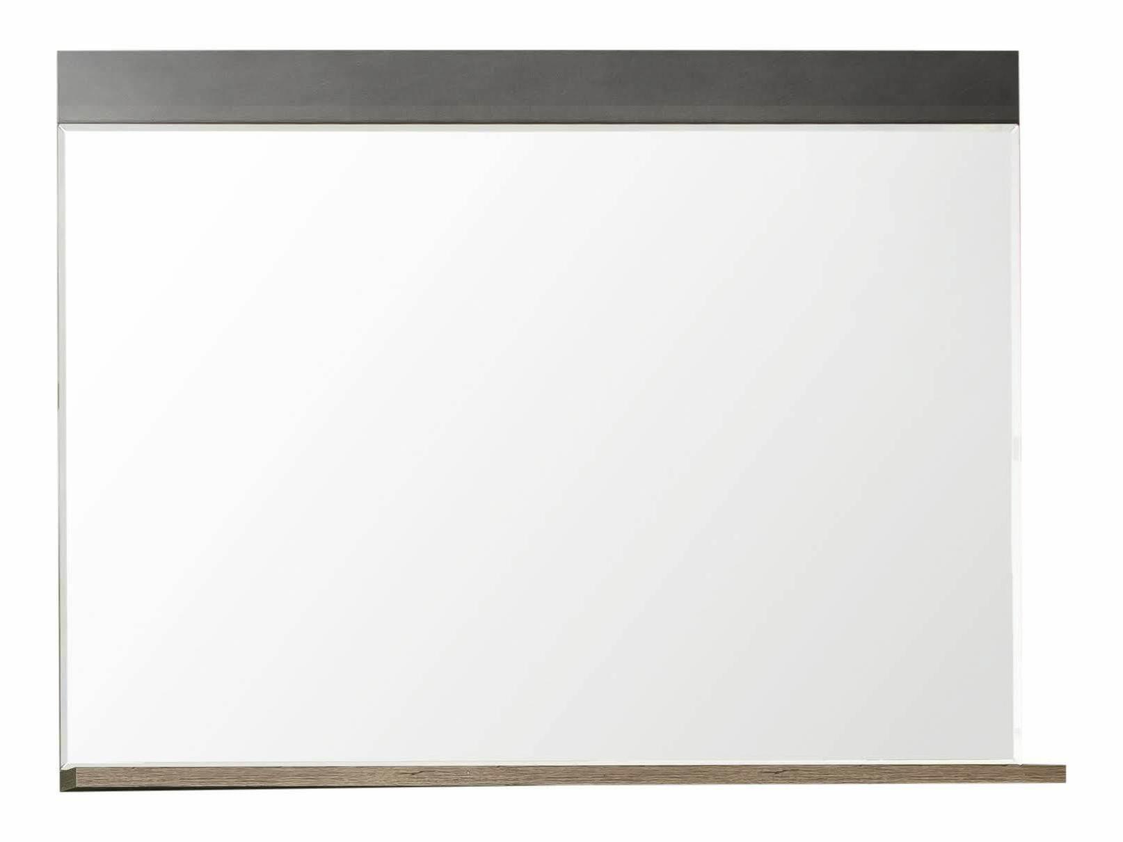 Espejo de pared con estante en roble oscuro y melamina gris orcel