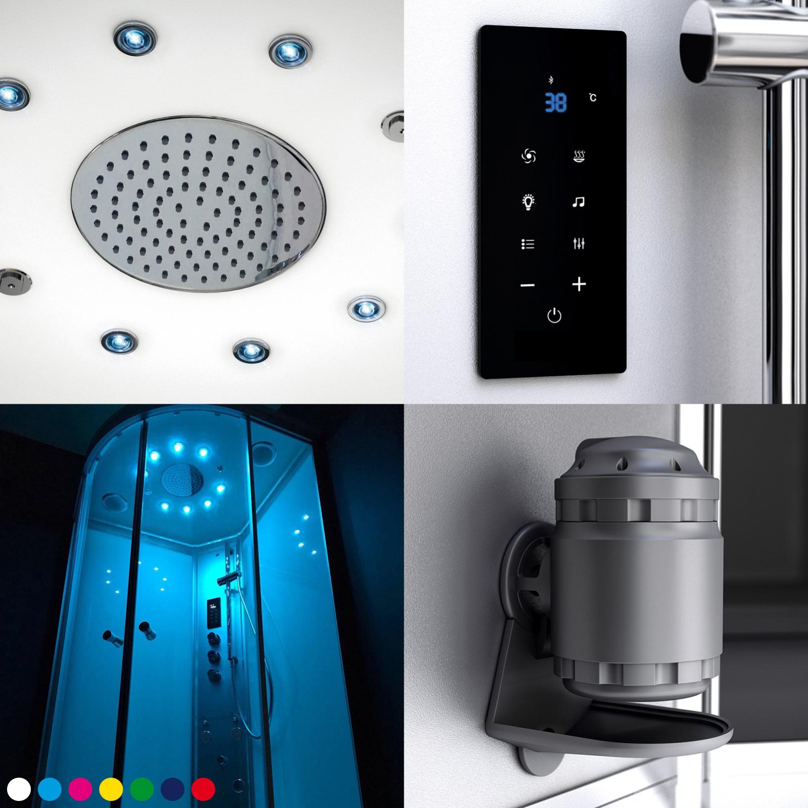 Cabine Hammam 120 X 90 Silver Blanc Asymétrique Droite Leroy Merlin