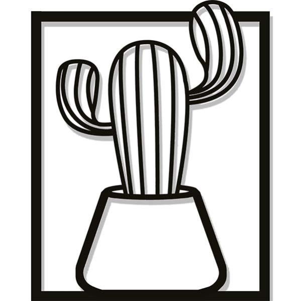 CREARREDA Décoration murale en métal Cactus 2 de style industriel