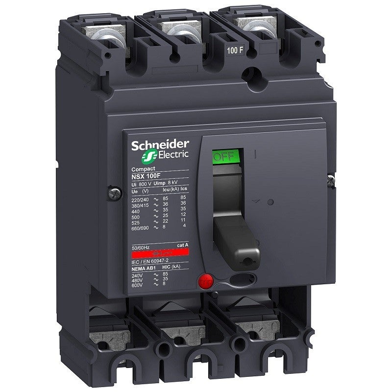 Bloc de coupure compact NSX100N - 100A - 3P - Sans déclencheur | Leroy ...