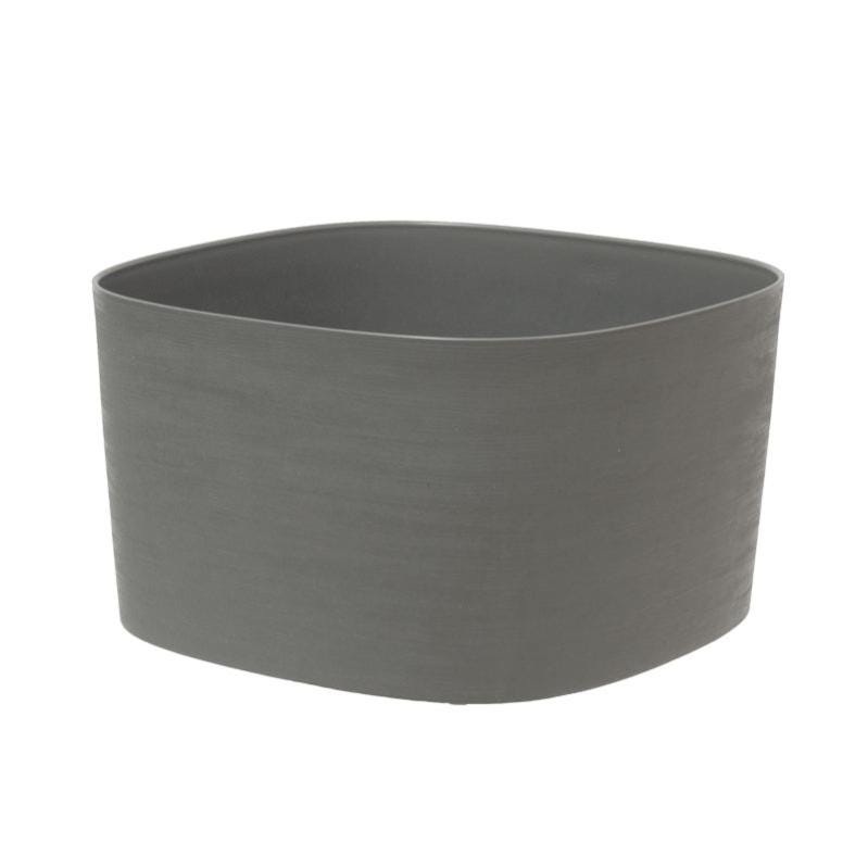 Vaso tondo infrangibile Ethica in plastica riciclata con riserva acq Vaso tondo infrangibile Ethica in plastica riciclata con riserva acq