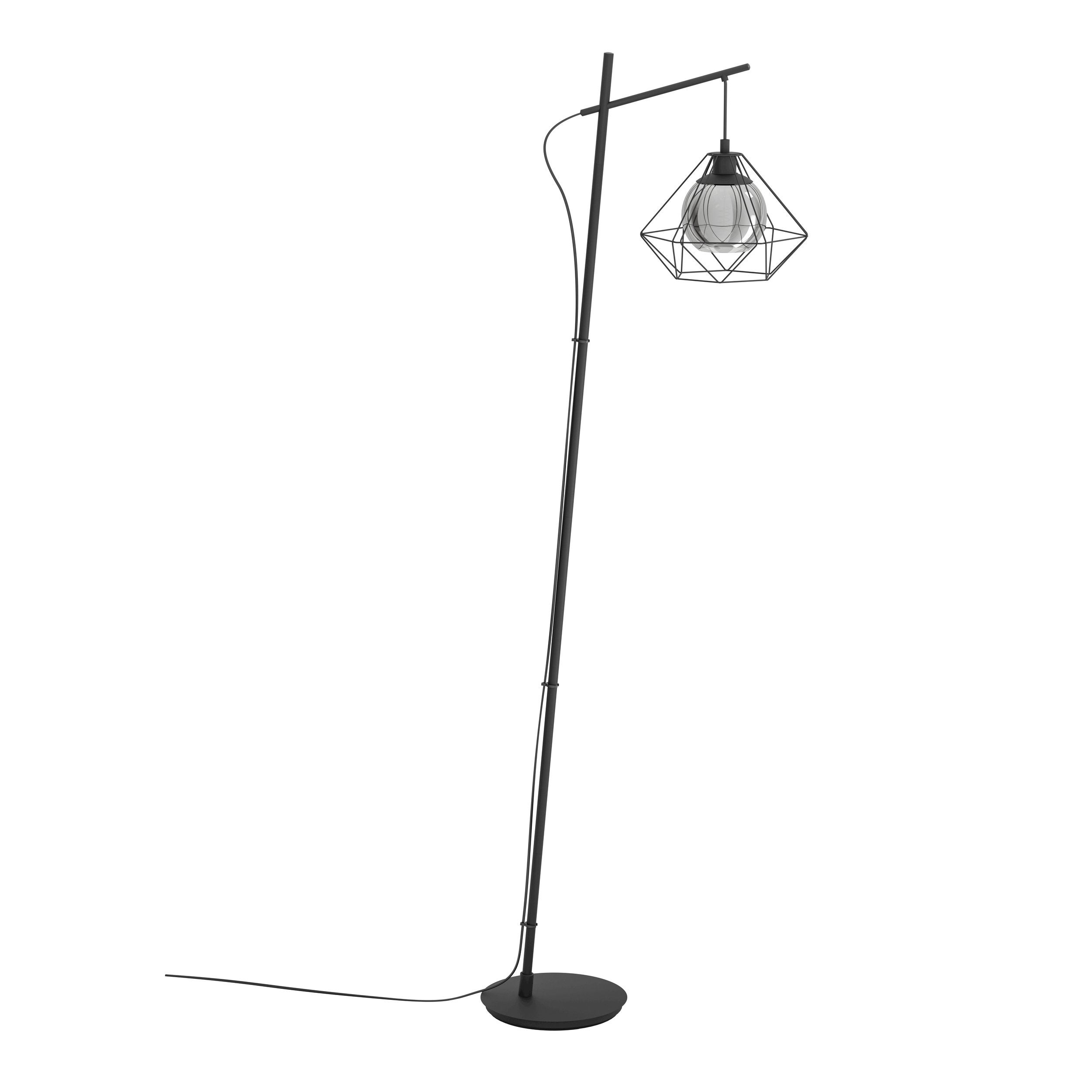 Lampadaire Eglo Lampadaire Contemporain Vernham En Acier Noir Et Verre Fum Xe Leroy Merlin