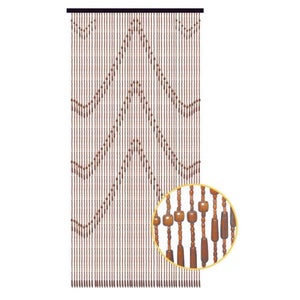 Rideau de porte en perle de bois multicilore 90 x 200 cm - Jardideco