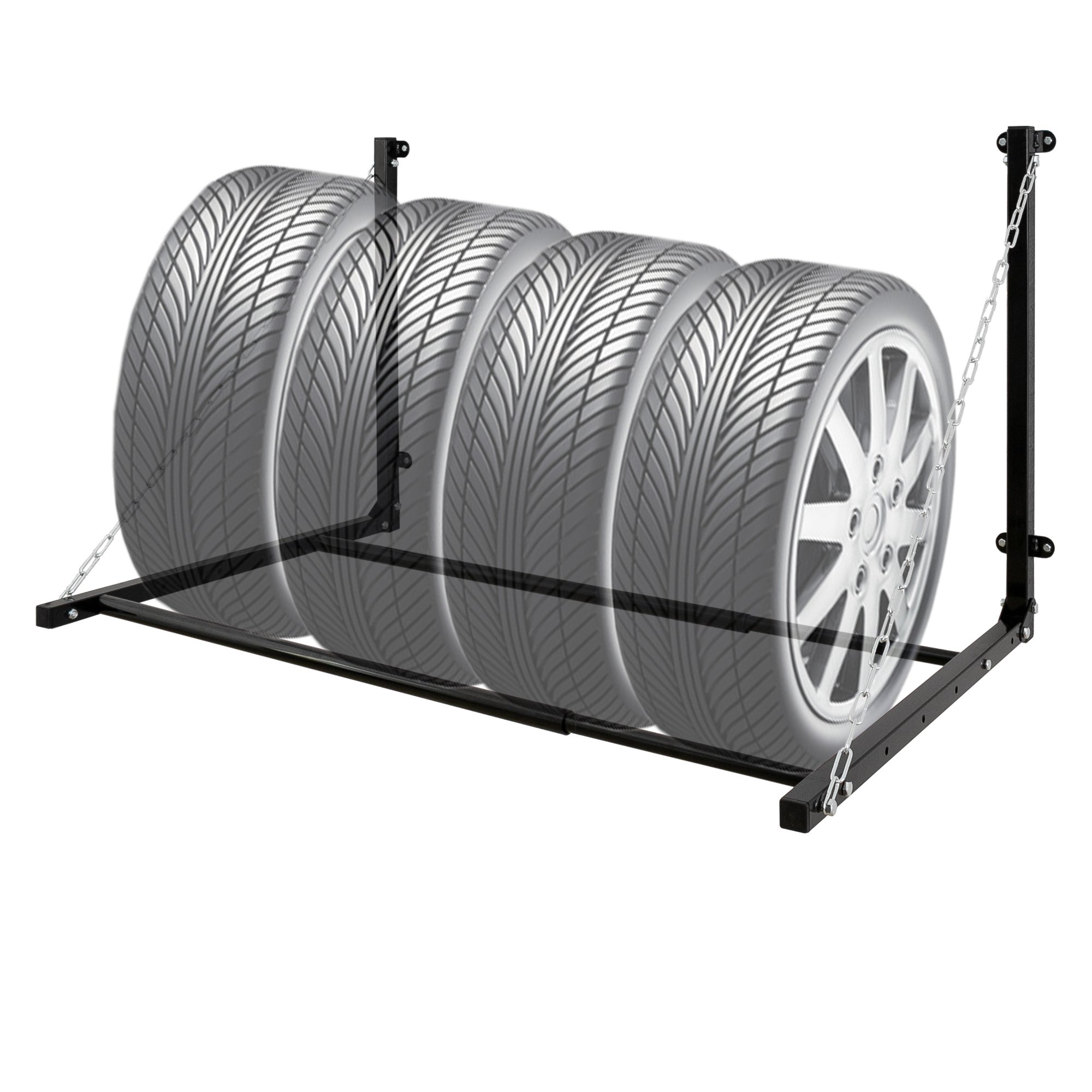 LILIIN Support mural pour pneus de voiture - Jusqu'à 50 kg - Avec kit de  montage Support de pneu en acier pour garage