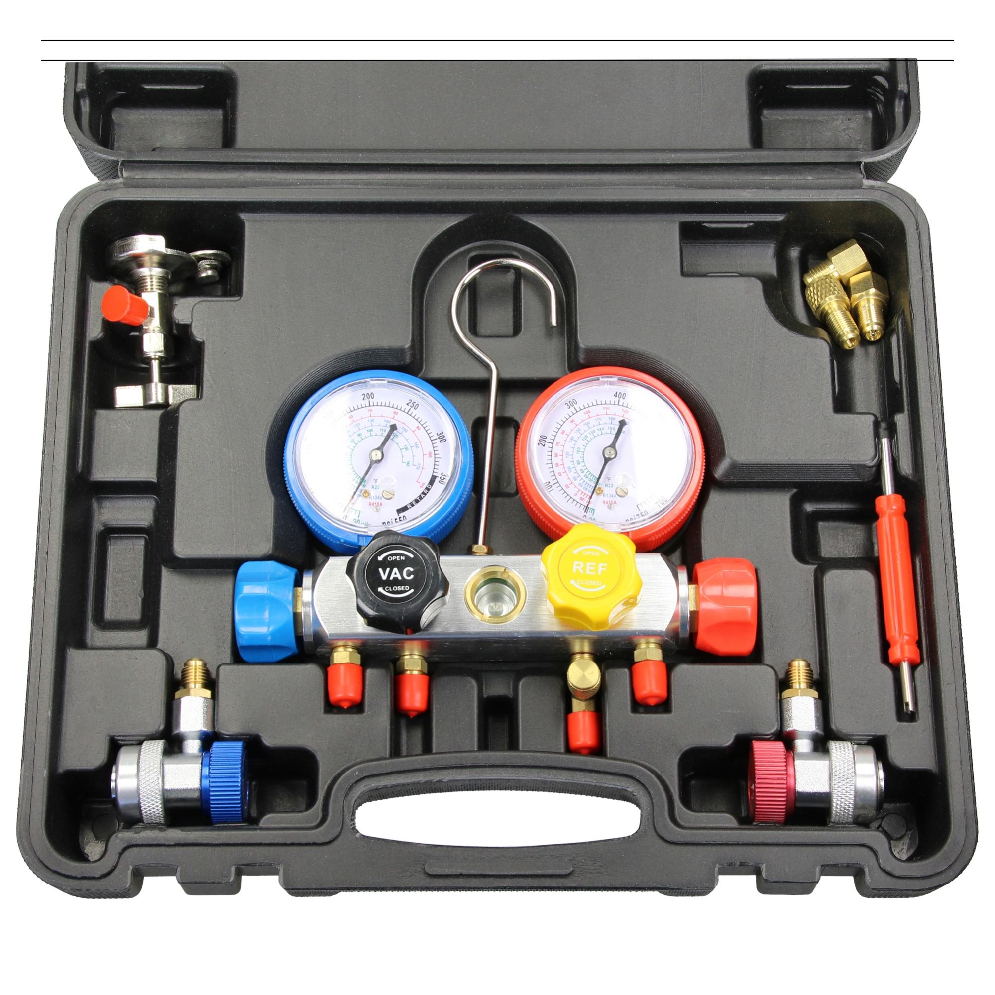 Kit Pulizia Sistemi AC - Set Risciacquo Per Aria Condizionata Auto E Casa Con Manometro 220PSI