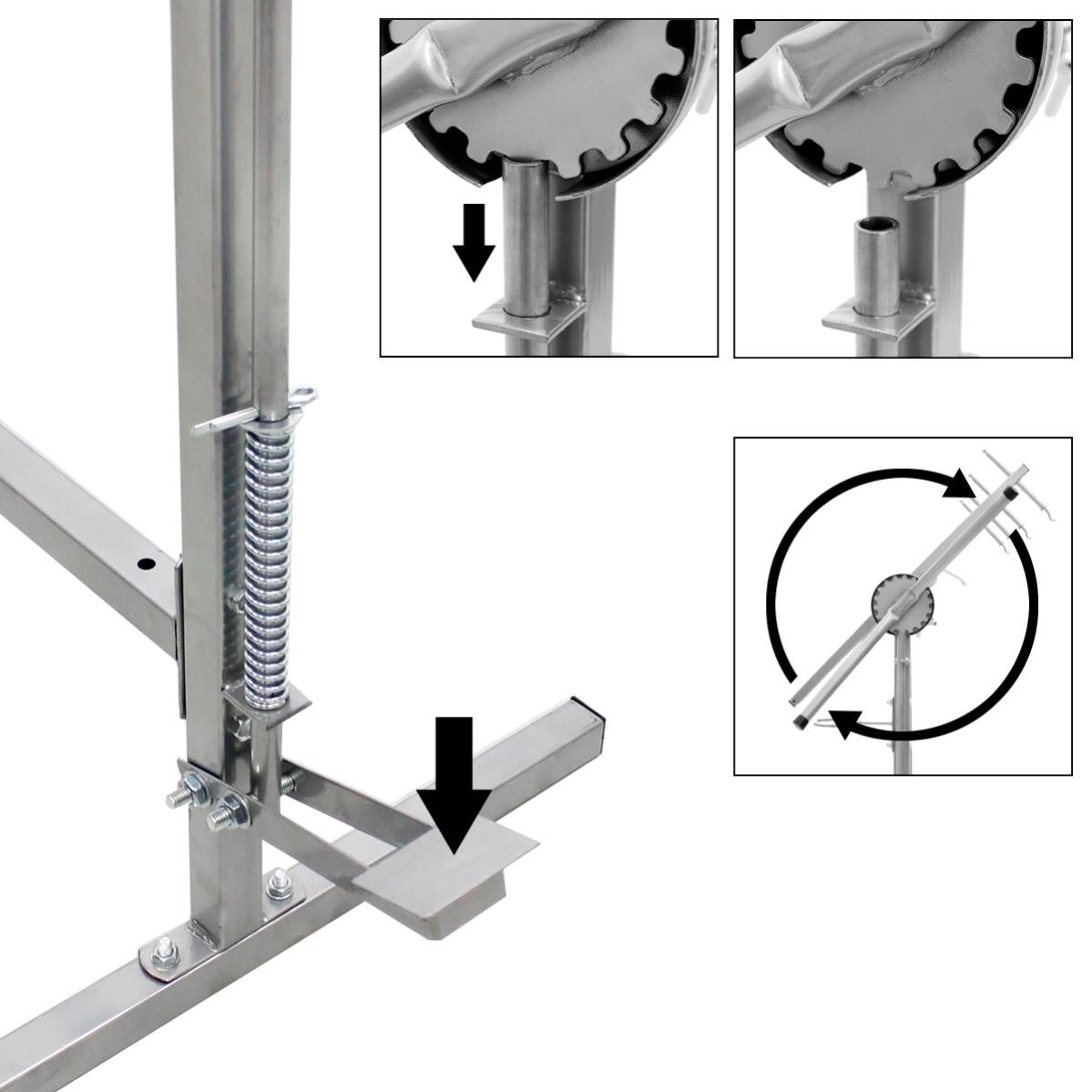 MSW Cavalletto Verniciatura Cerchi MSW-RPS-200 – Girevole Su 4 Ruote Con Freni Per Officina