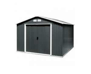 CASETA COBERTIZO METAL JARDIN ECO 10X10 GRIS DURAMAX