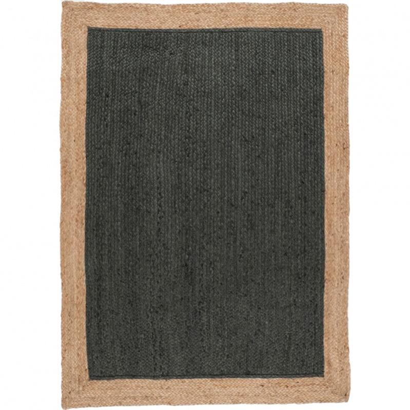 Tapis 170x120 cm en jute naturelle et teinté vert Capri 6132 Leroy