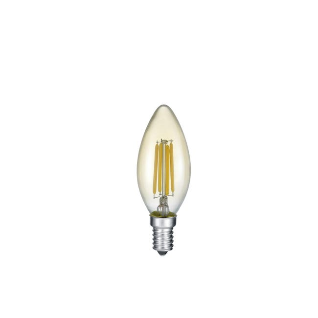 Ampoule Led E14 Deco Filament Bougie 4w Jaune Leroy Merlin