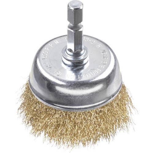 Brosse Boisseau KWB Ø75mm - Fil Acier HSS - Pour Métal Et Pierre - Perceuse Et Dérouillage