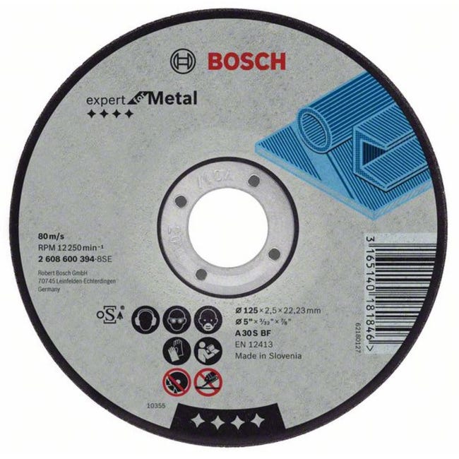 Experto recto del disco de corte de Ø 125 mm para el metal A30sbf, 2.5 mm  VPE: 25