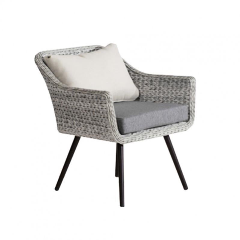 Fauteuil Bas De Jardin En Aluminium Et Tressage Gris Tesa Leroy Merlin