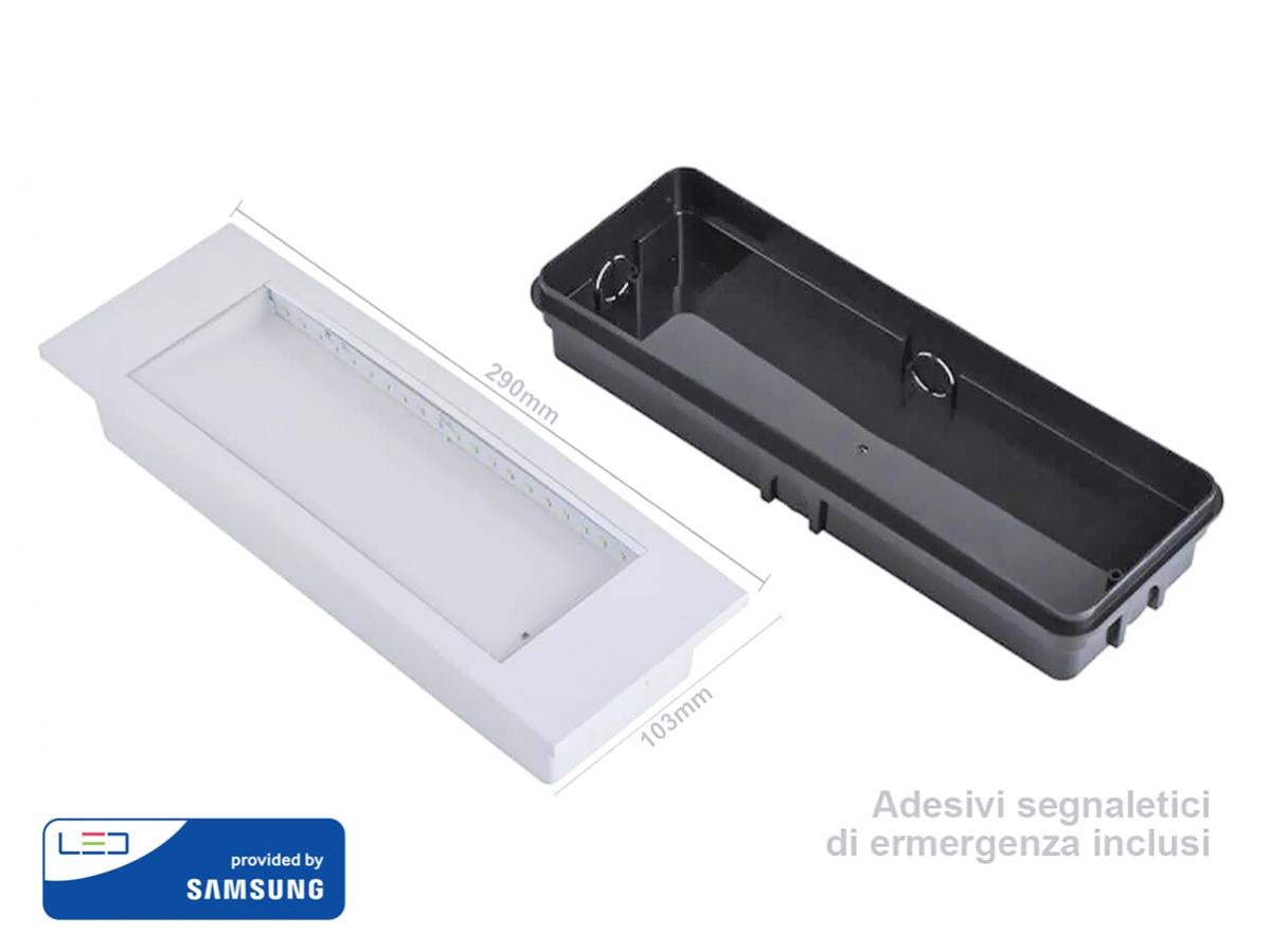 Plafoniera Lampada Led Di Emergenza 3.8W Modalita Sa E Vontaggio A Incasso E Plafone Ip20 6000K Autonomia 5 Ore Con Smd Samsung Sku-899