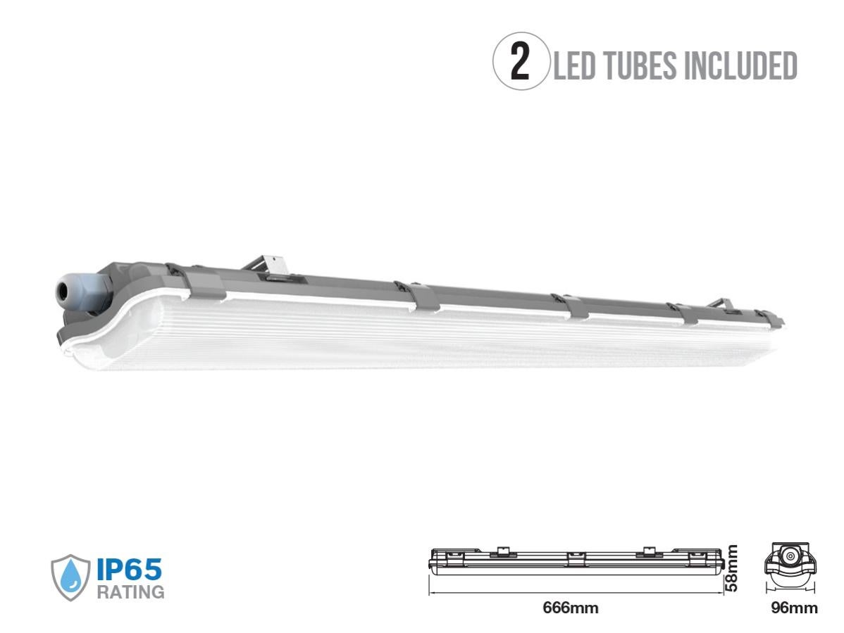 Ledvion &ndash; 10 Plafoniere LED 60 Cm, 12W, 6500K Bianco Freddo, IP20, 120 Lm/W, Accoppiabili Per Garage E Laboratorio