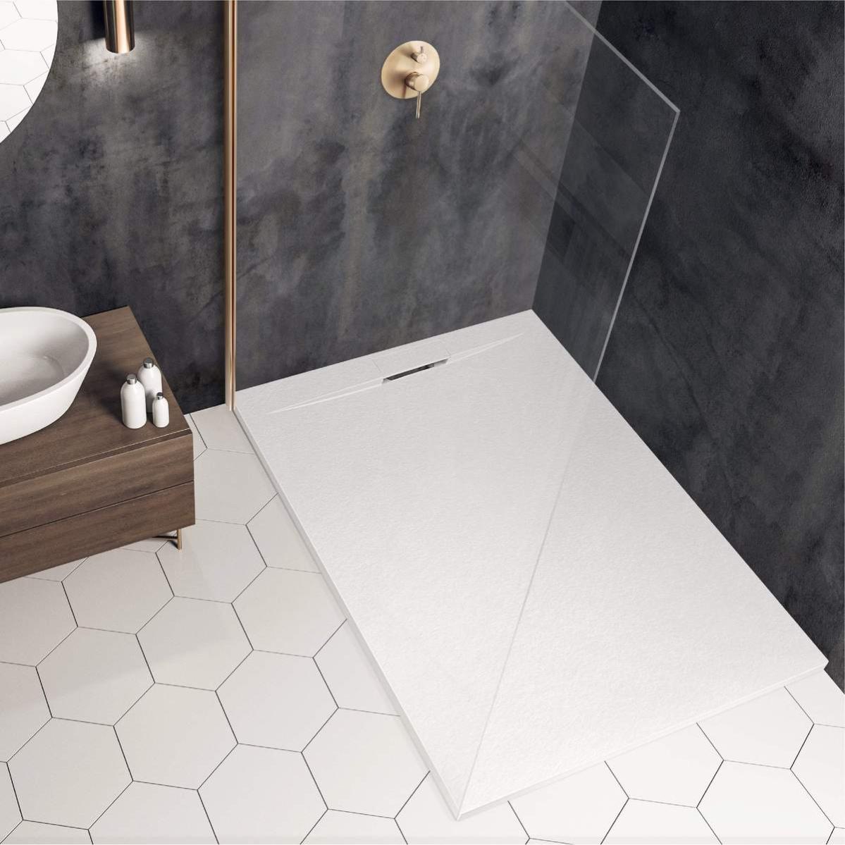 Receveur De Douche 90x100 Cm Extra Plat Bristow En Résine Surface