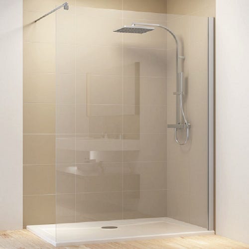 Paroi de douche Schulte - douche à l'italienne - 90x190 cm - profil chromé  - verre de
