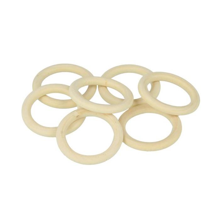 7 anneaux en bois 30 mm - Artemio