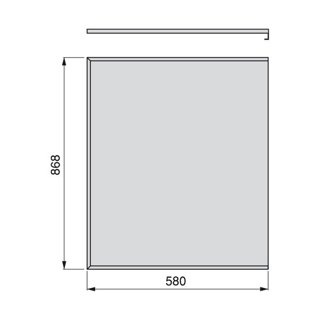 Protector de fondo para muebles de cocina, tablero 16mm, módulo 900mm,  868x580mm, Plástico y Aluminio, Aluminio natural