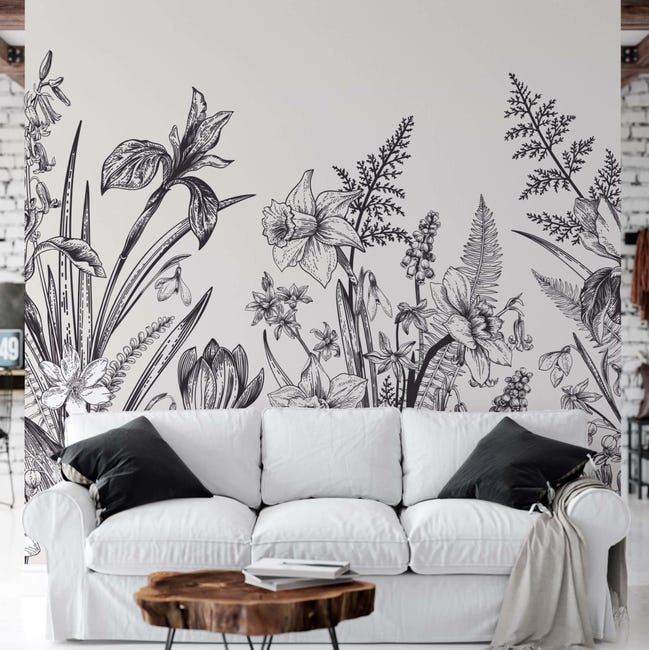 Papier Peint Panoramique Paysage Tropical Noir Et Blanc Eden 85x280cm La Touche Originale Leroy Merlin Papier Peint Panoramique Paysage Tropical Noir Et Blanc Eden 85x280cm La Touche Originale Leroy Merlin