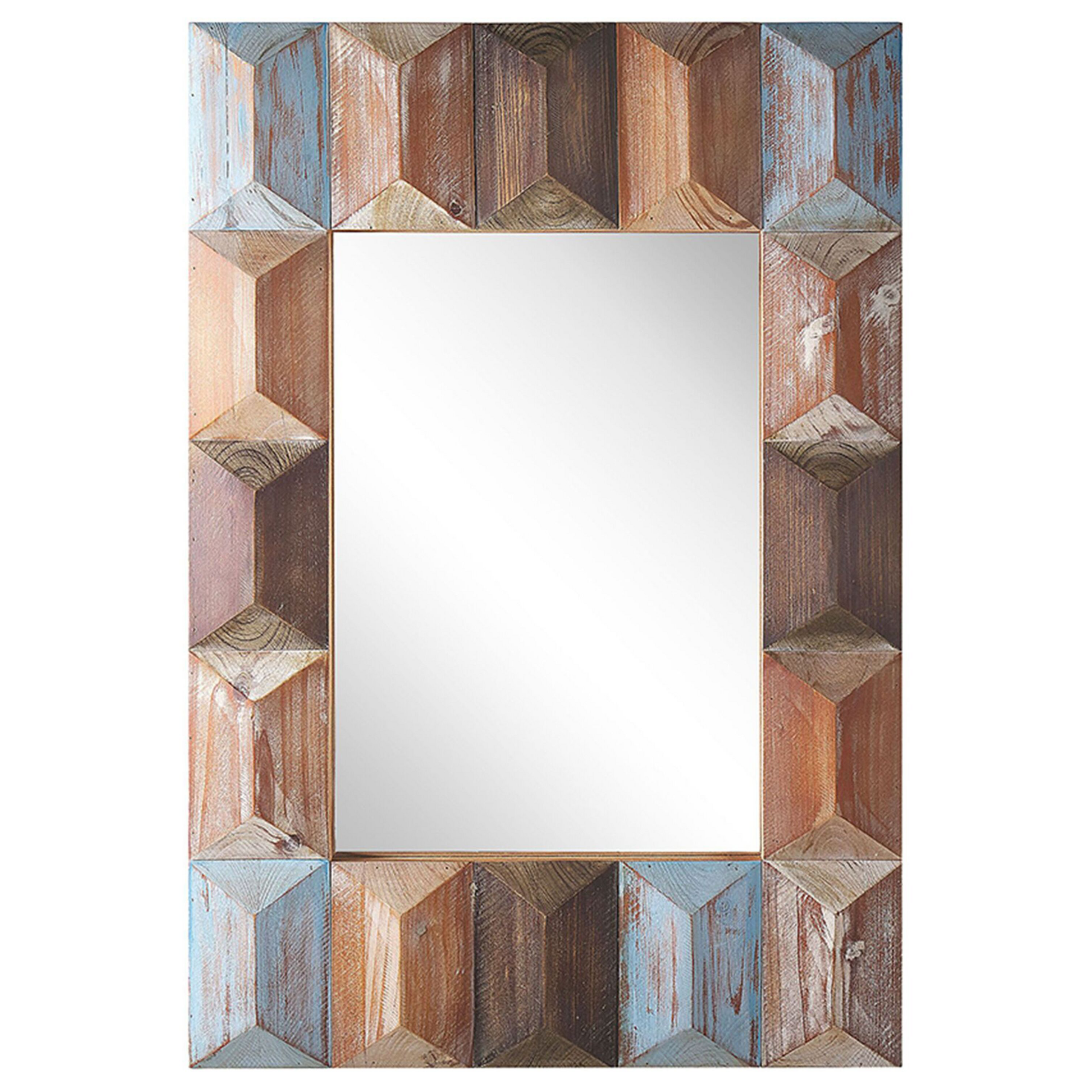 Beliani espejo de pared multicolor 63x90 cm hizote