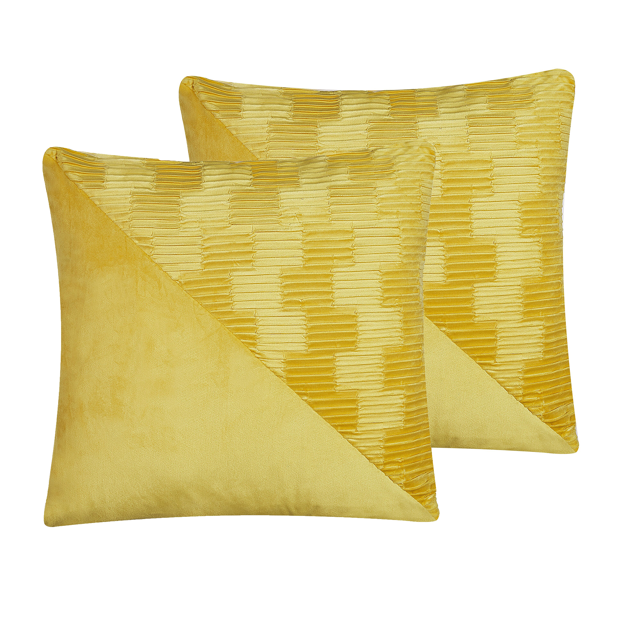 Set di 2 cuscini in velluto 45 x 45 cm giallo ORIGANUM